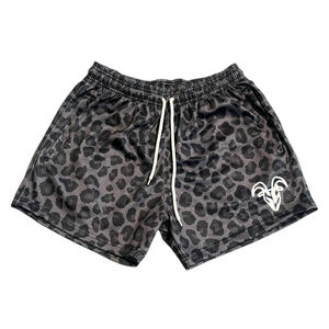 Goat Strength Athletic Shorts Womens Size XL Dark Cheetah Print 5” Inseam Mesh